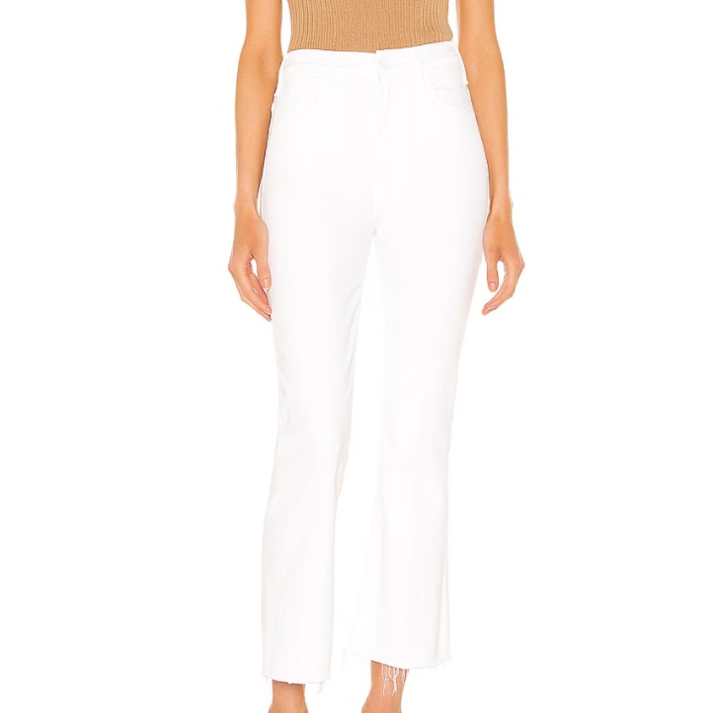 MOTHER White Ankle Cropped Jeans